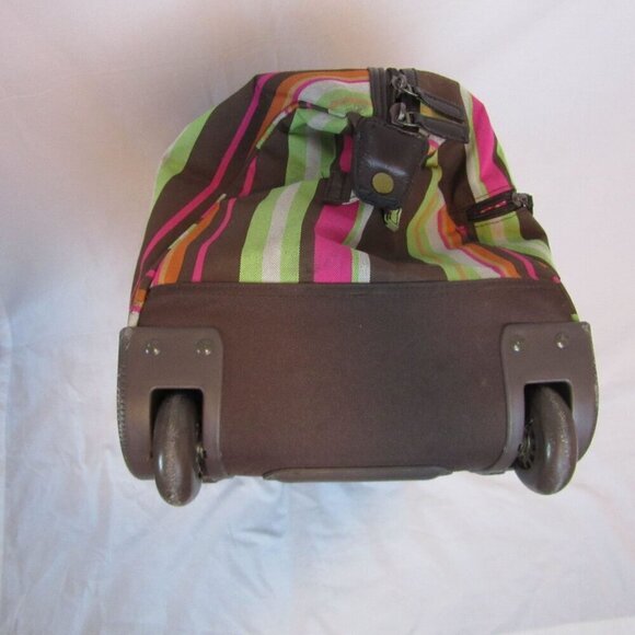 Dakine Fall Striped Roller Bag Carry On Travel Luggage Canvas 20" Long - Picture 5 of 9